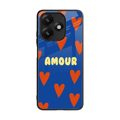 Amour Blue back phone cover | glass case for redmi 12 5g
