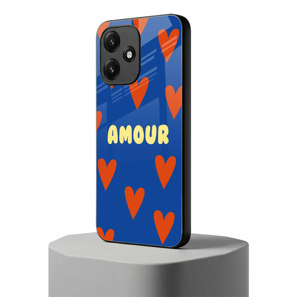 Amour Blue redmi 12 5g mobile cover | shockproof glass phone case