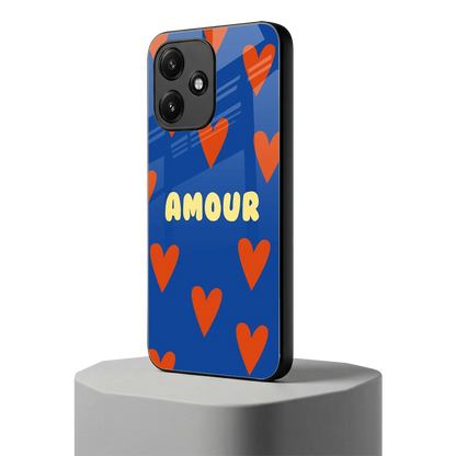 Amour Blue redmi 12 5g mobile cover | shockproof glass phone case
