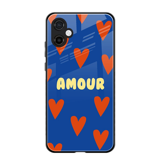 Amour Blue back phone cover | glass case for samsung galaxy a06 5g