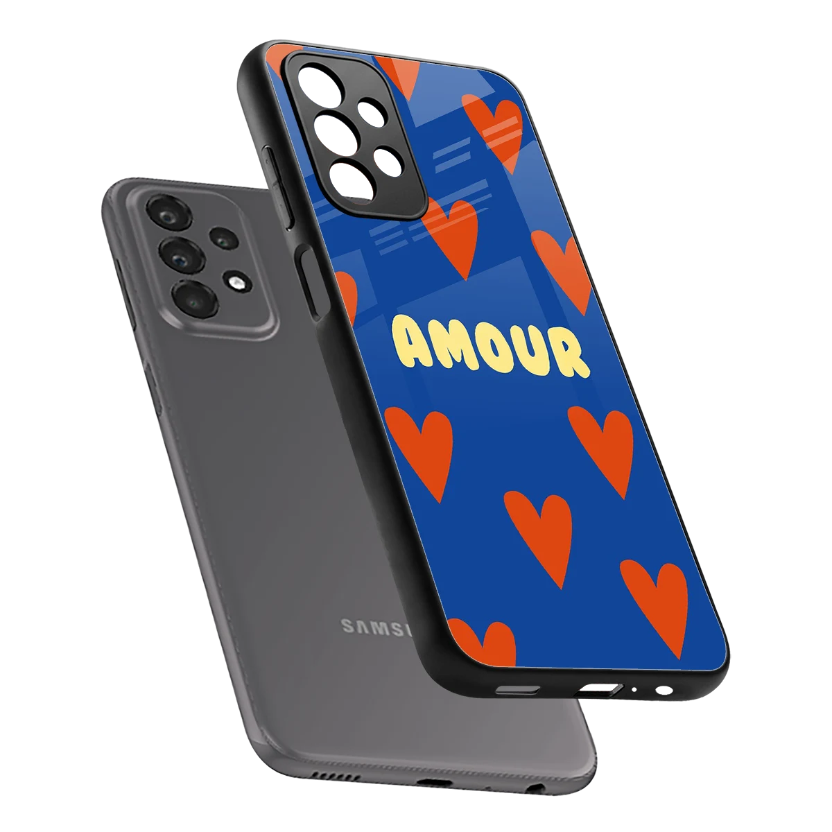 Amour Blue sleek samsung galaxy a23 cover with tempered glass back and TPU edges