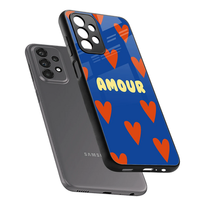 Amour Blue sleek samsung galaxy a23 cover with tempered glass back and TPU edges