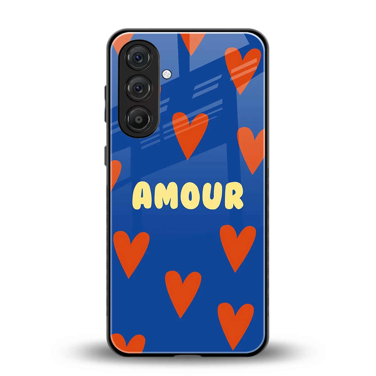 Amour Blue back phone cover | glass case for samsung galaxy a37 5g