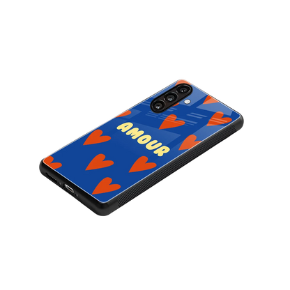 Amour Blue stylish phone case for samsung galaxy m36 5g | glossy glass and slim fit