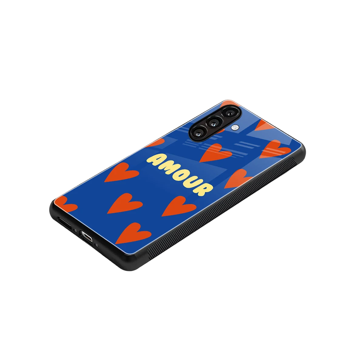 Amour Blue stylish phone case for samsung galaxy a37 5g | glossy glass and slim fit