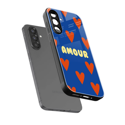 Amour Blue sleek samsung galaxy a37 5g cover with tempered glass back and TPU edges