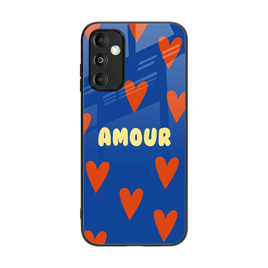Amour Blue back phone cover | glass case for samsung galaxy m14 5g
