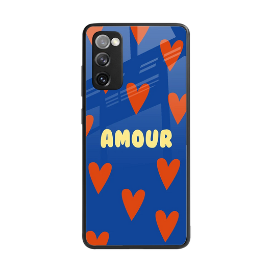 Amour Blue back phone cover | glass case for samsung galaxy s20 fe