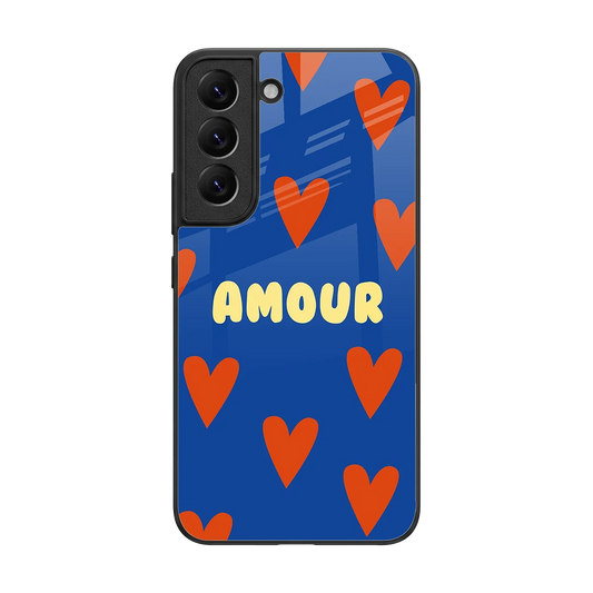 Amour Blue back phone cover | glass case for samsung galaxy s22