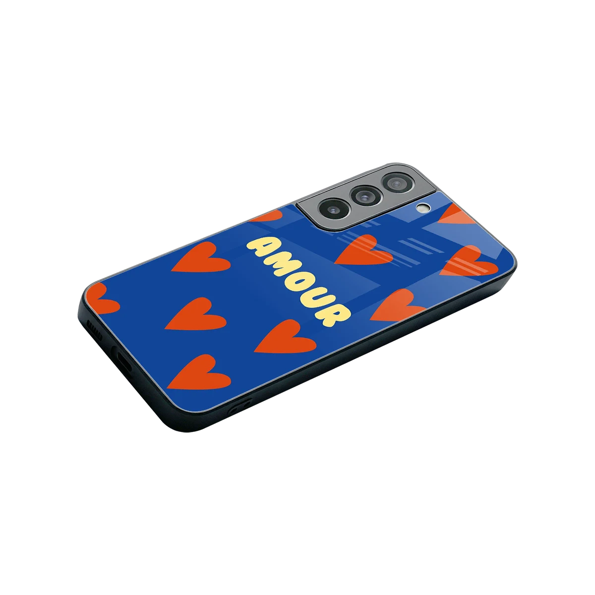 Amour Blue stylish phone case for samsung galaxy s22 | glossy glass and slim fit