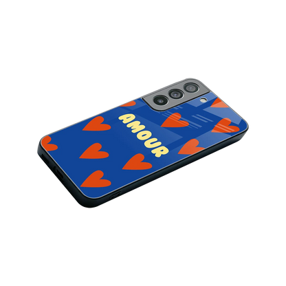 Amour Blue stylish phone case for samsung galaxy s22 | glossy glass and slim fit