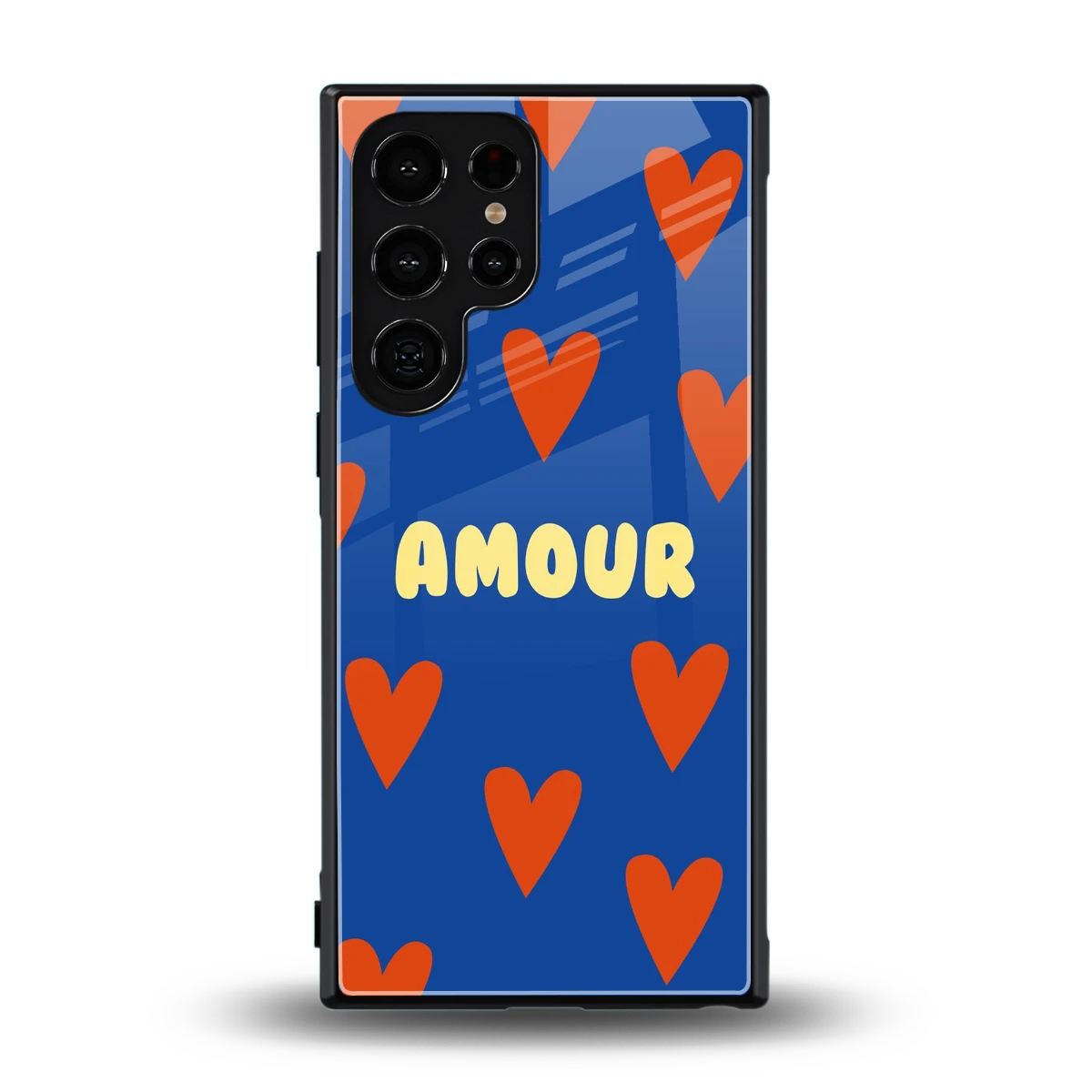 Amour Blue back phone cover | glass case for samsung galaxy s23 ultra