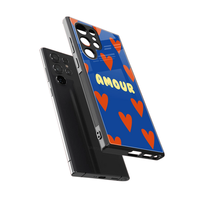 Amour Blue sleek samsung galaxy s23 ultra cover with tempered glass back and TPU edges