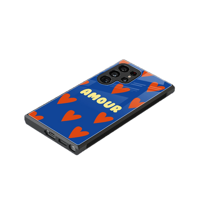 Amour Blue stylish phone case for samsung galaxy s23 ultra | glossy glass and slim fit