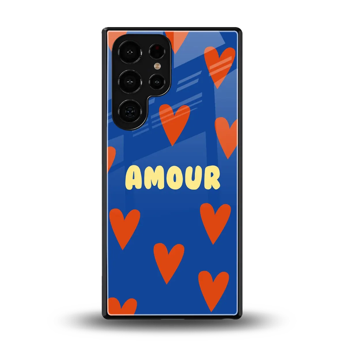 Amour Blue back phone cover | glass case for samsung galaxy s25 ultra