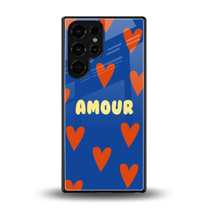 Amour Blue back phone cover | glass case for samsung galaxy s25 ultra
