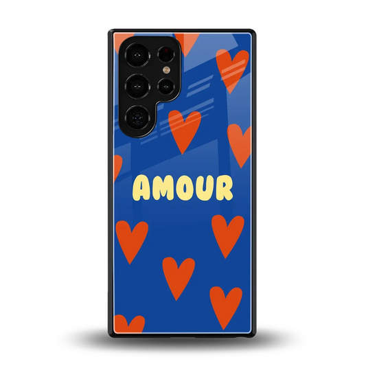 Amour Blue back phone cover | glass case for samsung galaxy s25 ultra