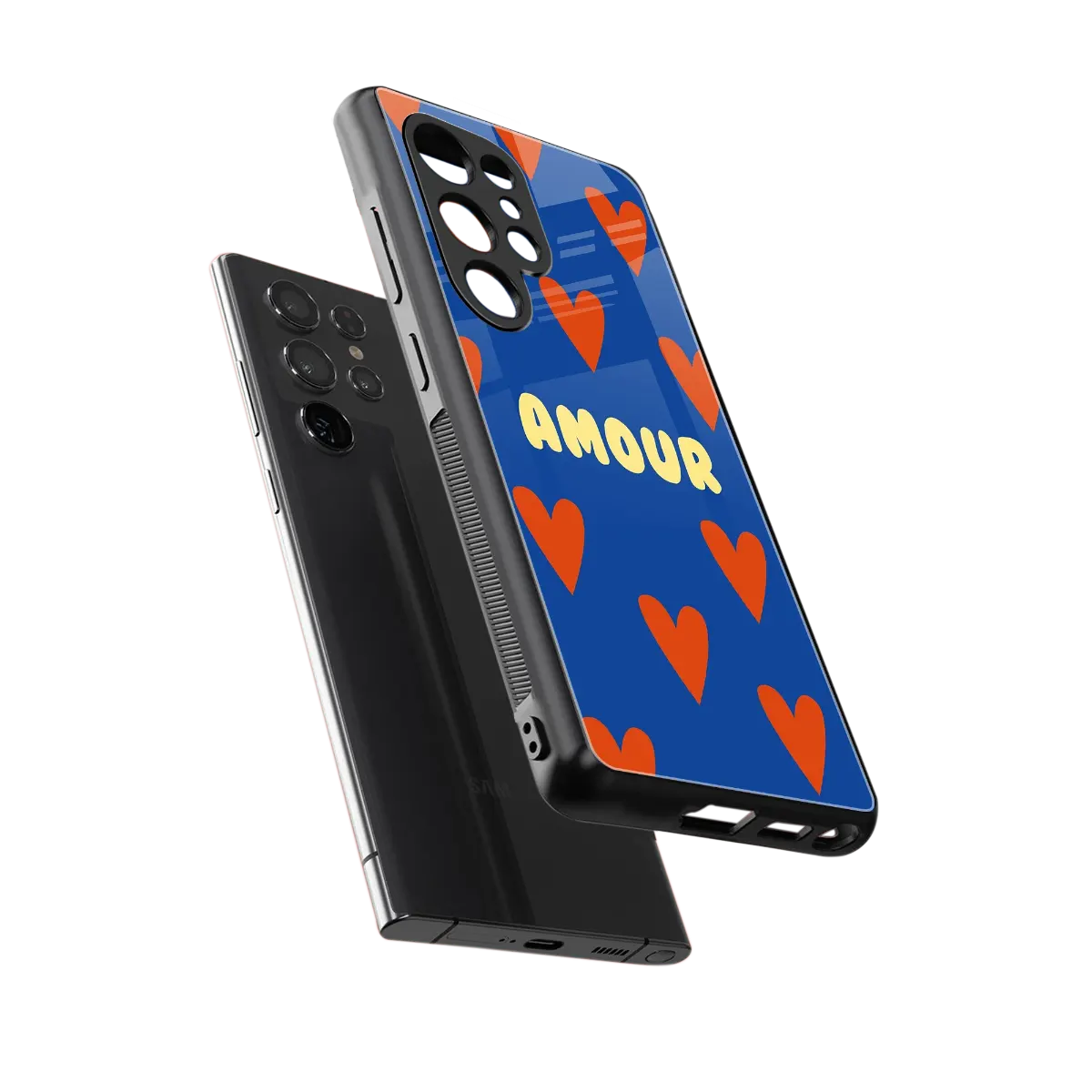 Amour Blue sleek samsung galaxy s25 ultra cover with tempered glass back and TPU edges