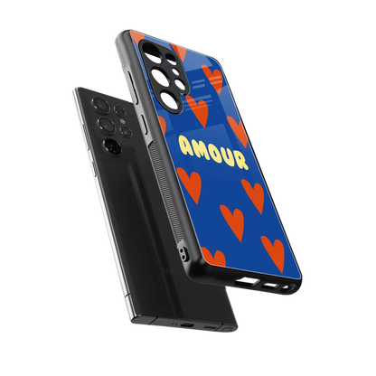 Amour Blue sleek samsung galaxy s25 ultra cover with tempered glass back and TPU edges