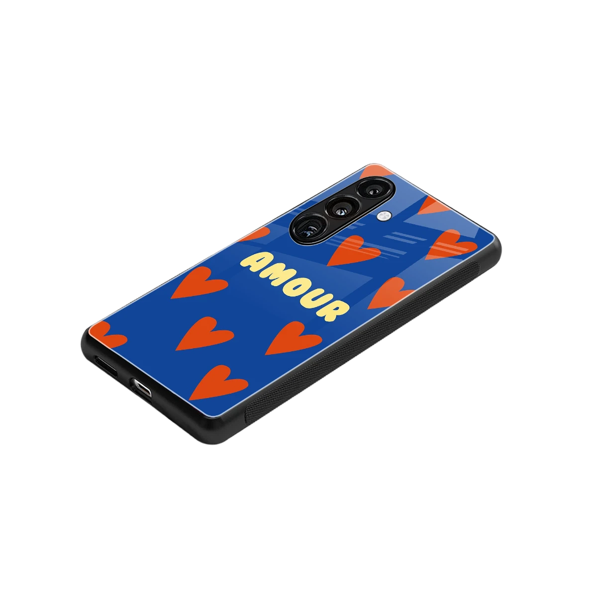 Amour Blue stylish phone case for samsung galaxy s24 | glossy glass and slim fit