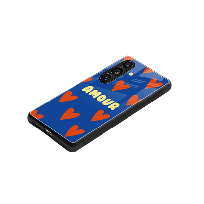 Amour Blue stylish phone case for samsung galaxy s24 | glossy glass and slim fit