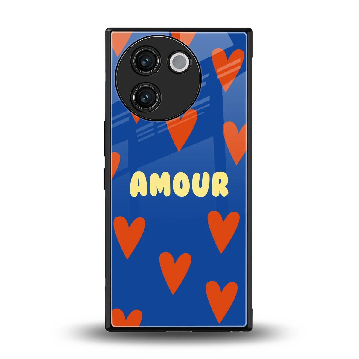 Amour Blue back phone cover | glass case for vivo v30e