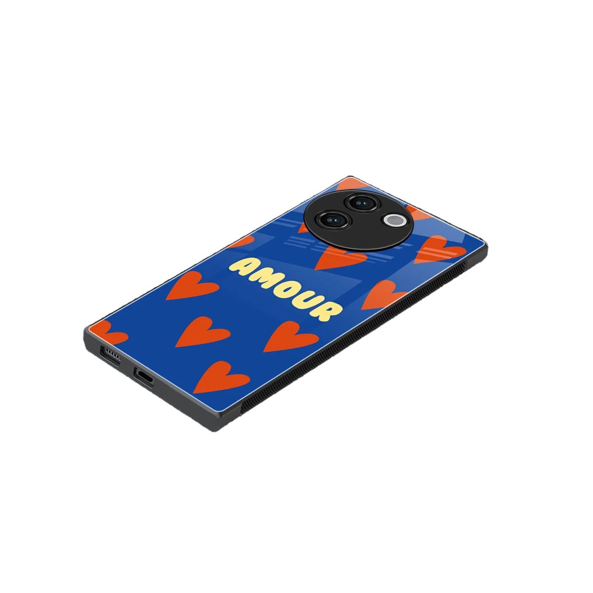 Amour Blue stylish phone case for vivo v30e | glossy glass and slim fit