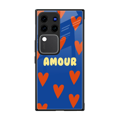 Amour Blue back phone cover | glass case forvivo v30 pro