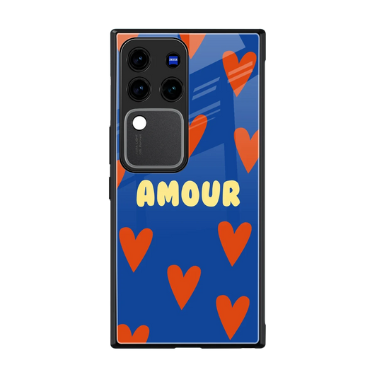 Amour Blue back phone cover | glass case forvivo v30 pro