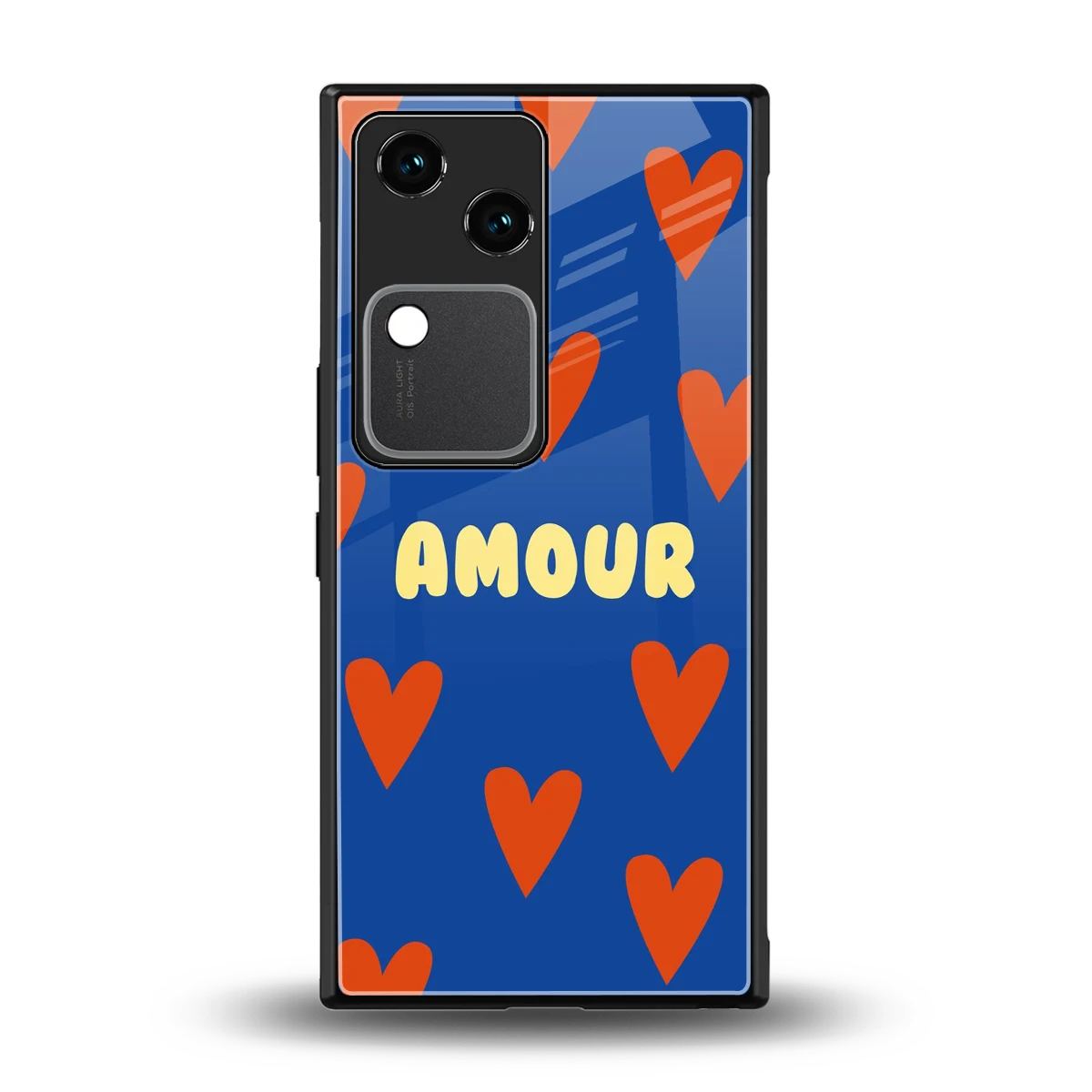 Amour Blue back phone cover | glass case for vivo v30