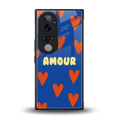 Amour Blue back phone cover | glass case for vivo v40 pro