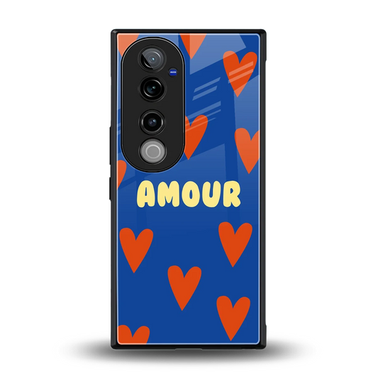 Amour Blue back phone cover | glass case for vivo v40 pro