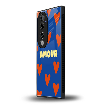 Amour Blue vivo v40 pro mobile cover | shockproof glass phone case