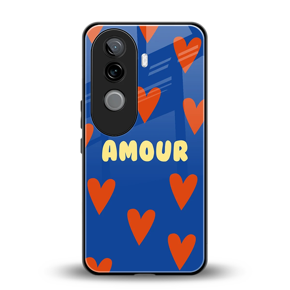 Amour Blue back phone cover | glass case for vivo v40e