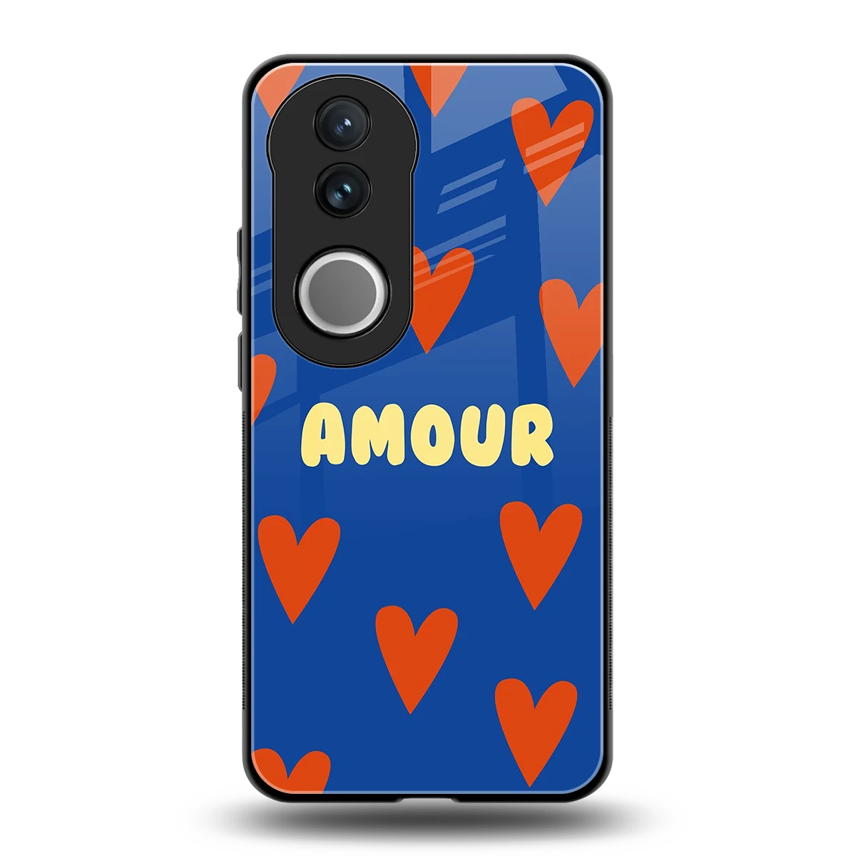 Amour Blue back phone cover | glass case for vivo v50