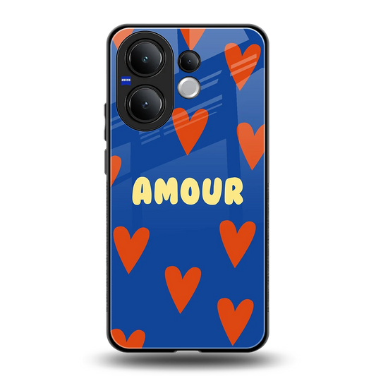 Amour Blue back phone cover | glass case for vivo v60