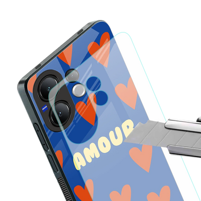 Amour Blue stylish phone case for vivo v60 | glossy glass and slim fit