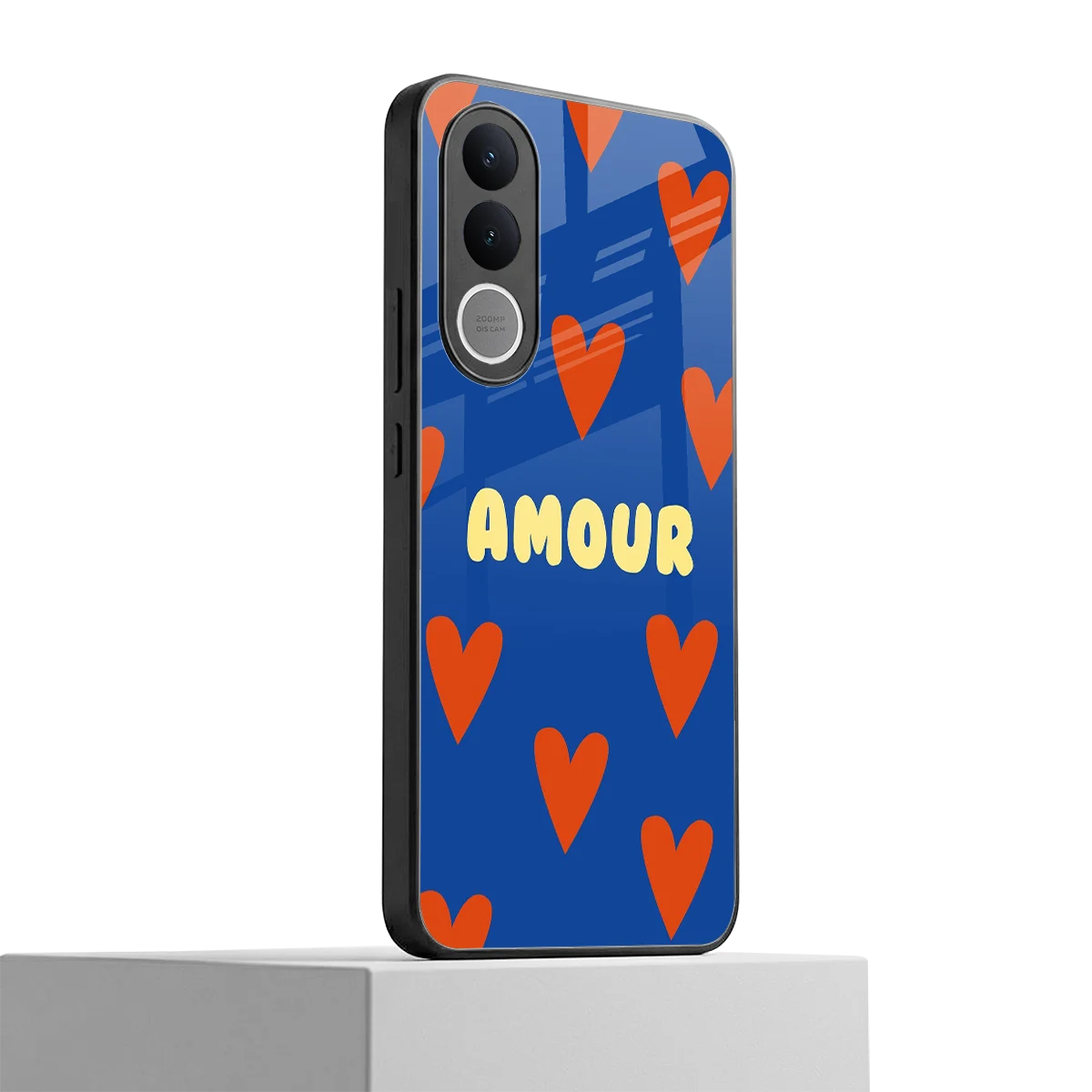 Amour Blue vivo v70 fe mobile cover | shockproof glass phone case