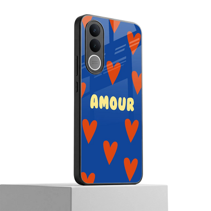 Amour Blue vivo v70 fe mobile cover | shockproof glass phone case