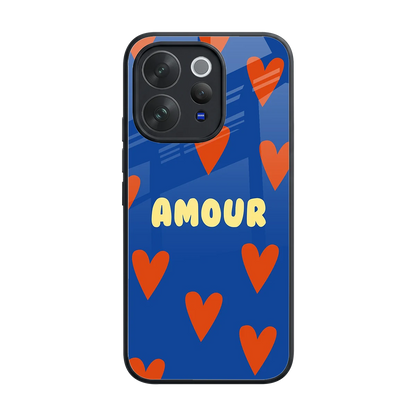 Amour Blue back phone cover | glass case for vivo v70