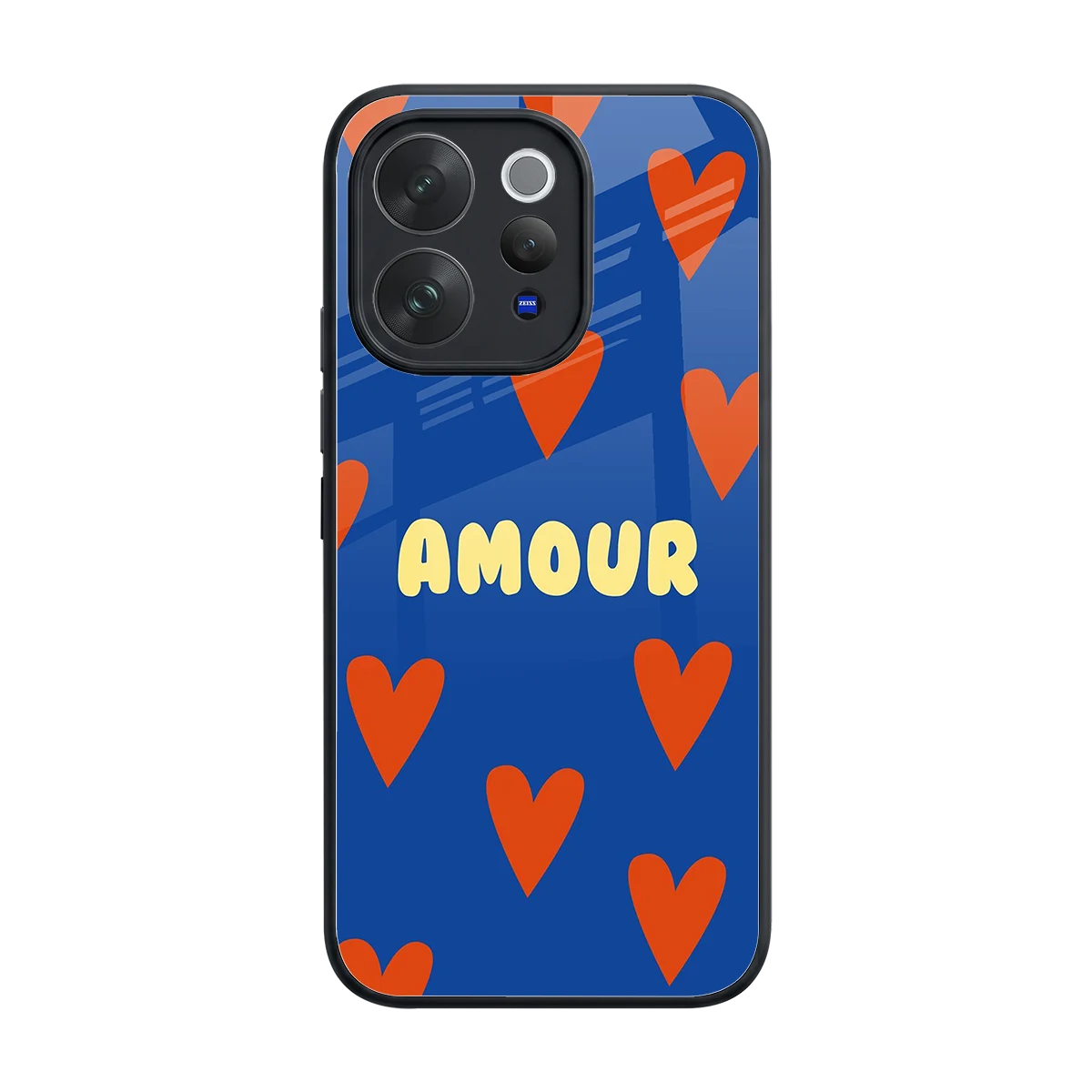 Amour Blue back phone cover | glass case for vivo v70 elite