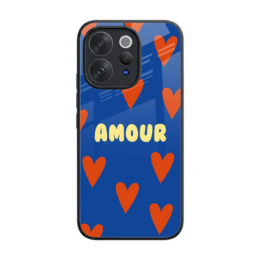 Amour Blue back phone cover | glass case for vivo v70 elite