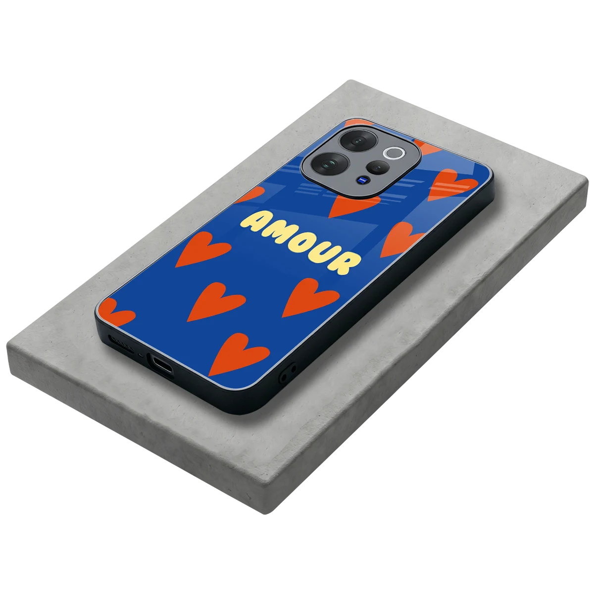 Amour Blue stylish phone case for vivo v70 | glossy glass and slim fit