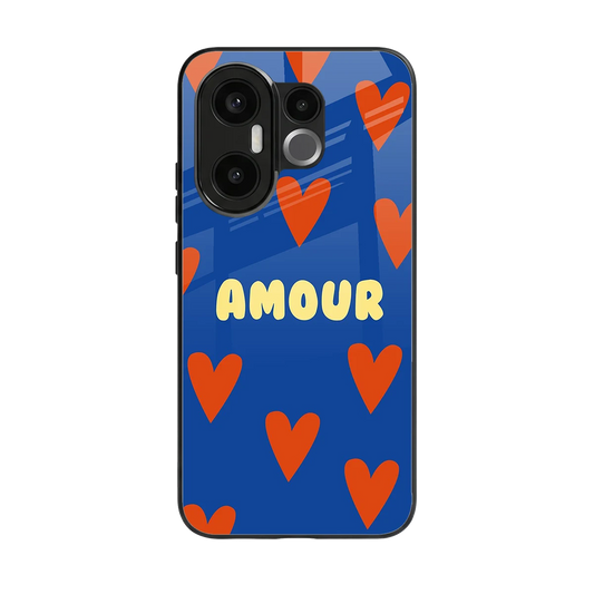 Amour Blue back phone cover | glass case for vivo x200 fe