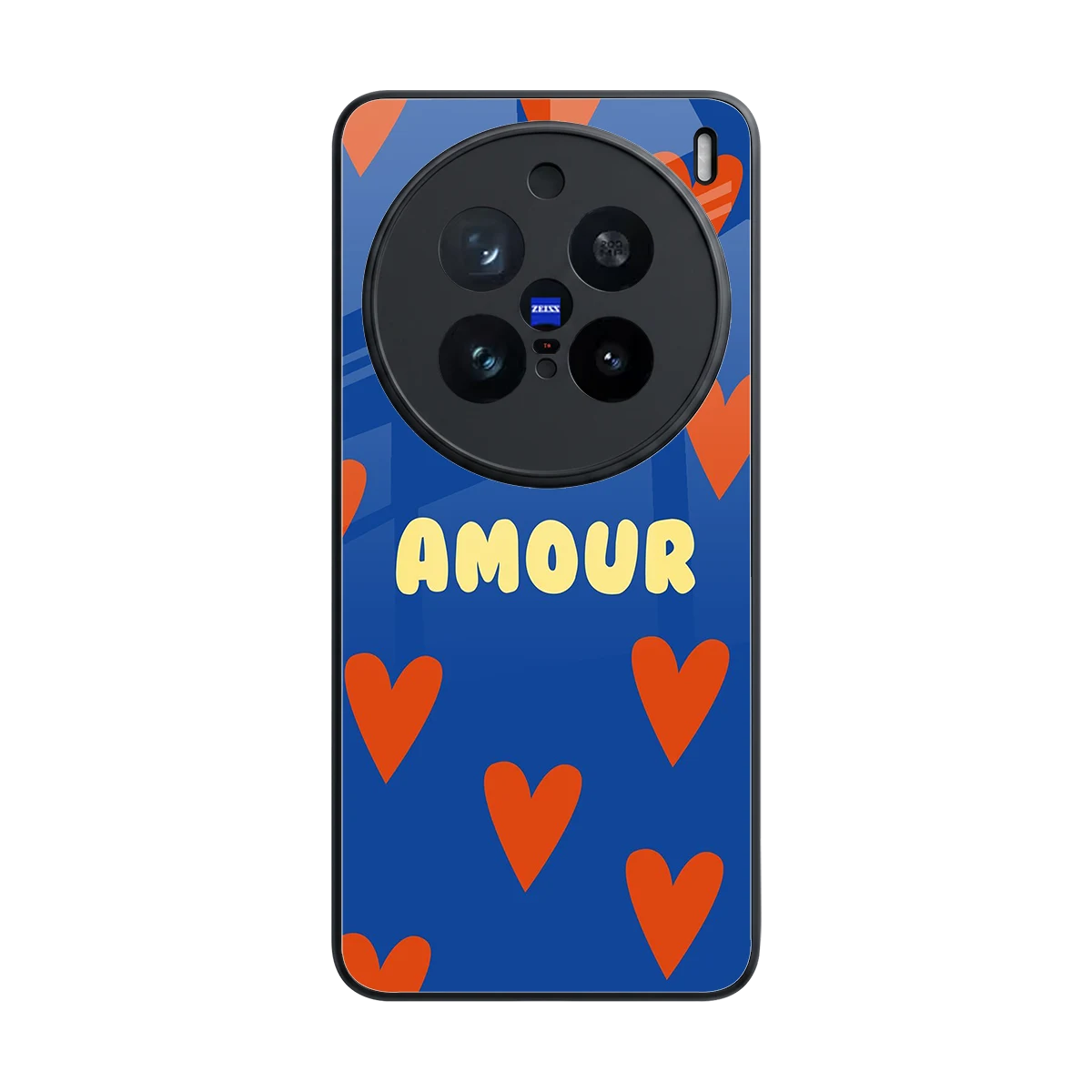 Amour Blue back phone cover | glass case for vivo x200 pro