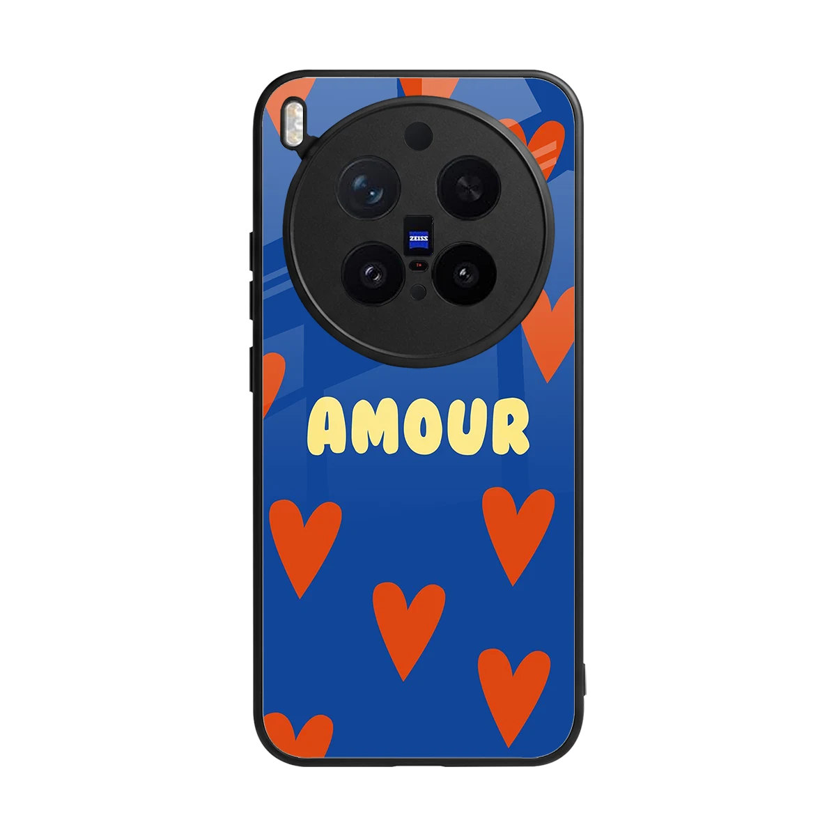 Amour Blue back phone cover | glass case for vivo x300 pro
