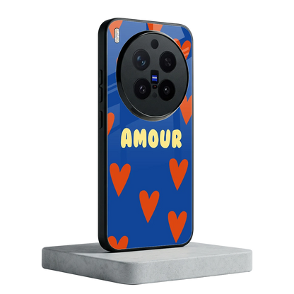 Amour Blue vivo x300 pro mobile cover | shockproof glass phone case