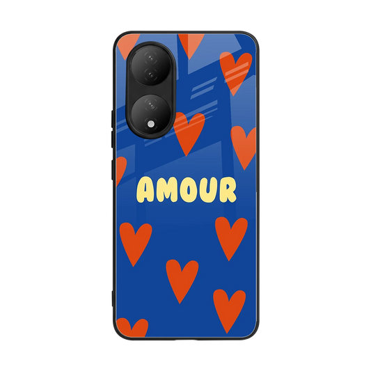 Amour Blue back phone cover | glass case for Vivo-y100