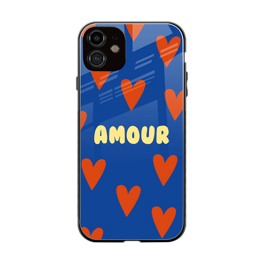 Amour Blue back phone cover | glass case for iphone 12