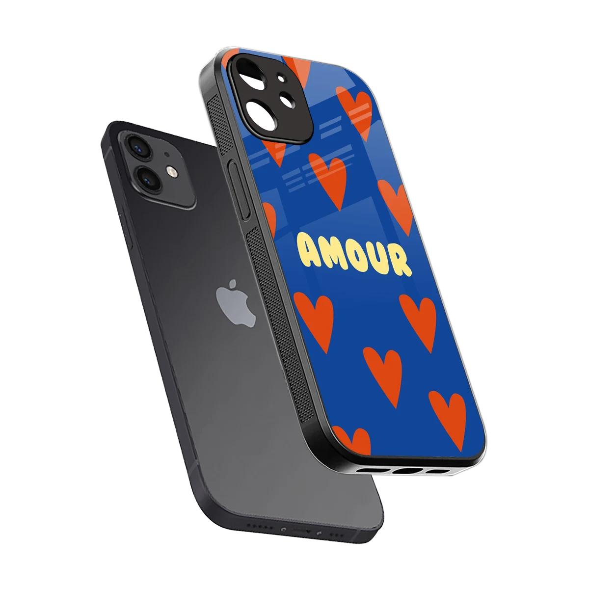 Amour Blue sleek iphone 11 cover with tempered glass back and TPU edges